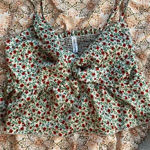 rose flowy style cropped cami